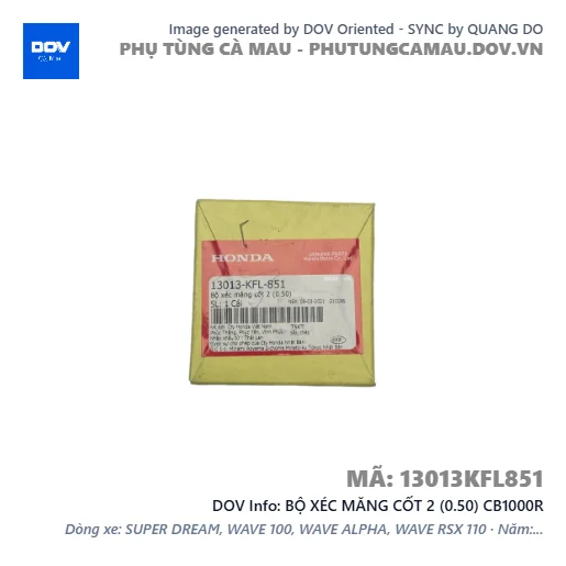 BỘ XÉC MĂNG CỐT 2 (0.50) CB1000R — 13013KFL851