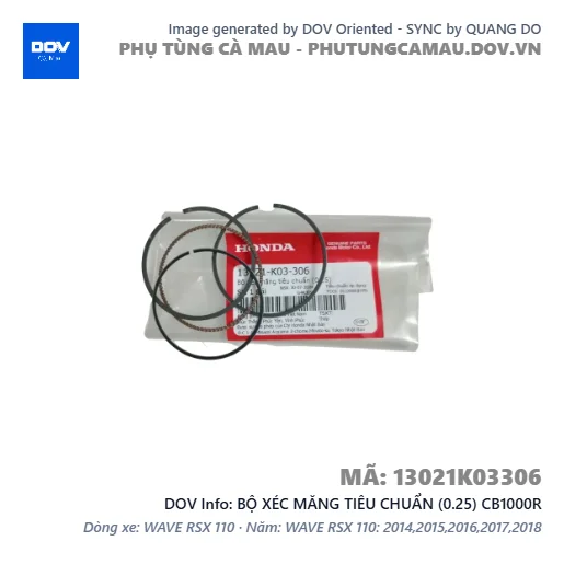 BỘ XÉC MĂNG TIÊU CHUẨN (0.25) CB1000R — 13021K03306
