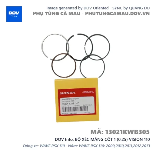 BỘ XÉC MĂNG CỐT 1 (0.25) VISION 110 — 13021KWB305