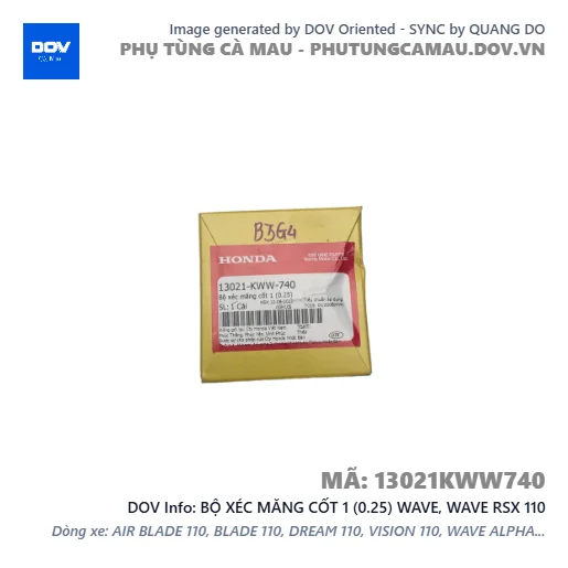 BỘ XÉC MĂNG CỐT 1 (0.25) WAVE, WAVE RSX 110 — 13021KWW740