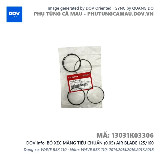 BỘ XÉC MĂNG TIÊU CHUẨN (0.05) AIR BLADE 125/160 — 13031K03306