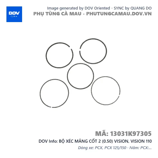 BỘ XÉC MĂNG CỐT 2 (0.50) VISION, VISION 110 — 13031K97305
