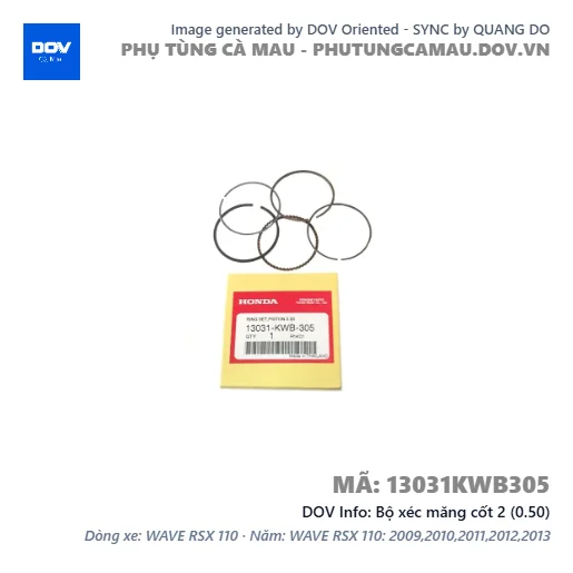 Bộ xéc măng cốt 2 (0.50)  — 13031KWB305