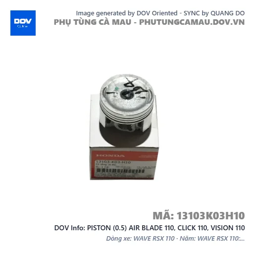 PISTON (0.5) AIR BLADE 110, CLICK 110, VISION 110 — 13103K03H10