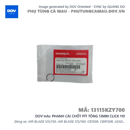 PHANH CÀI CHỐT PÍT TÔNG 13MM CLICK 110 — 13115KZY700