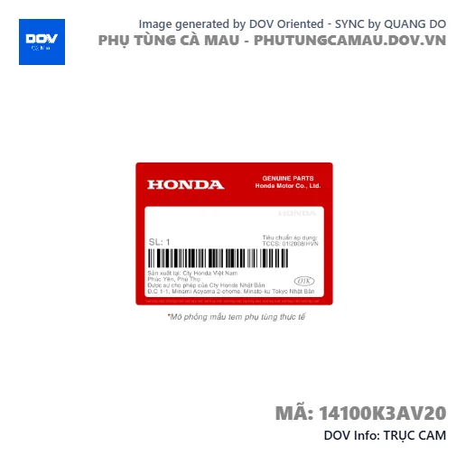 TRỤC CAM  — 14100K3AV20