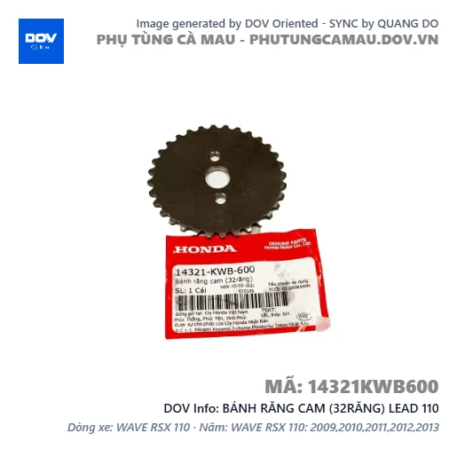 BÁNH RĂNG CAM (32RĂNG) LEAD 110 — 14321KWB600