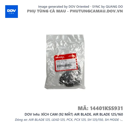 XÍCH CAM (92 MẮT) AIR BLADE, AIR BLADE 125/160 — 14401KSS931