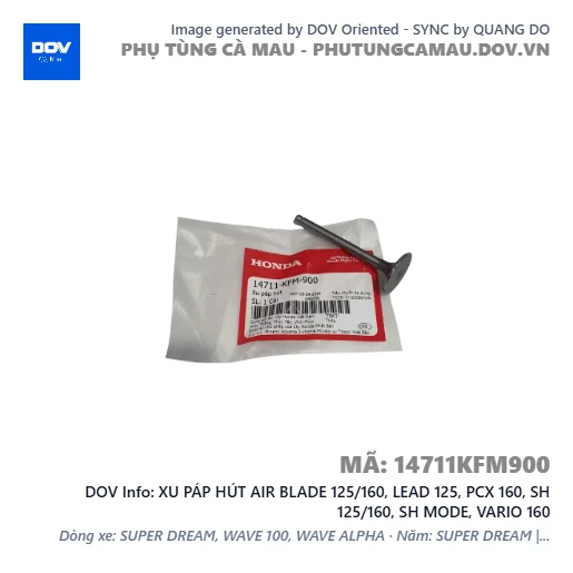 XU PÁP HÚT AIR BLADE 125/160, LEAD 125, PCX 160, SH 125/160, SH MODE, VARIO 160 — 14711KFM900
