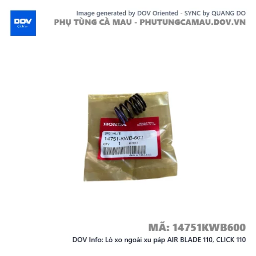 Lò xo ngoài xu páp AIR BLADE 110, CLICK 110 — 14751KWB600