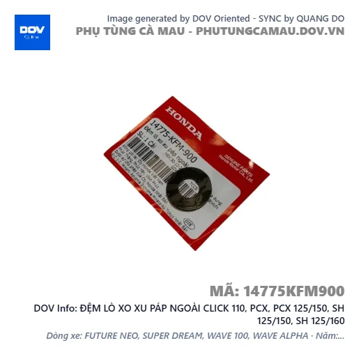ĐỆM LÒ XO XU PÁP NGOÀI CLICK 110, PCX, PCX 125/150, SH 125/150, SH 125/160 — 14775KFM900