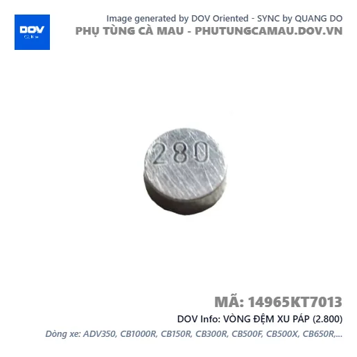 VÒNG ĐỆM XU PÁP (2.800)  — 14965KT7013
