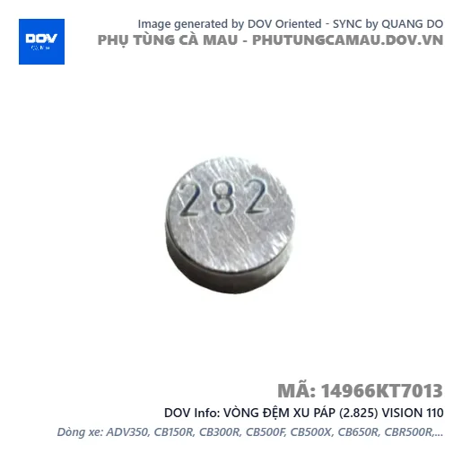 VÒNG ĐỆM XU PÁP (2.825) VISION 110 — 14966KT7013