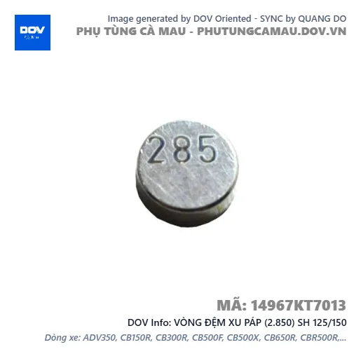 VÒNG ĐỆM XU PÁP (2.850) SH 125/150 — 14967KT7013
