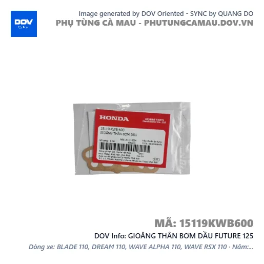 GIOĂNG THÂN BƠM DẦU FUTURE 125 — 15119KWB600