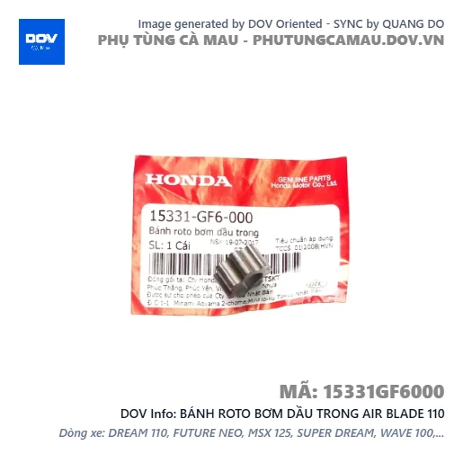 BÁNH ROTO BƠM DẦU TRONG AIR BLADE 110 — 15331GF6000