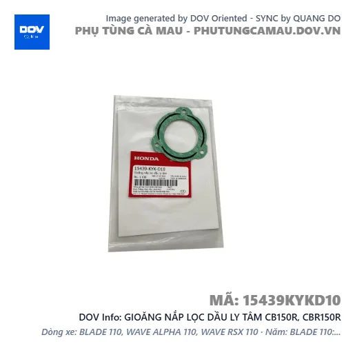 GIOĂNG NẮP LỌC DẦU LY TÂM CB150R, CBR150R — 15439KYKD10