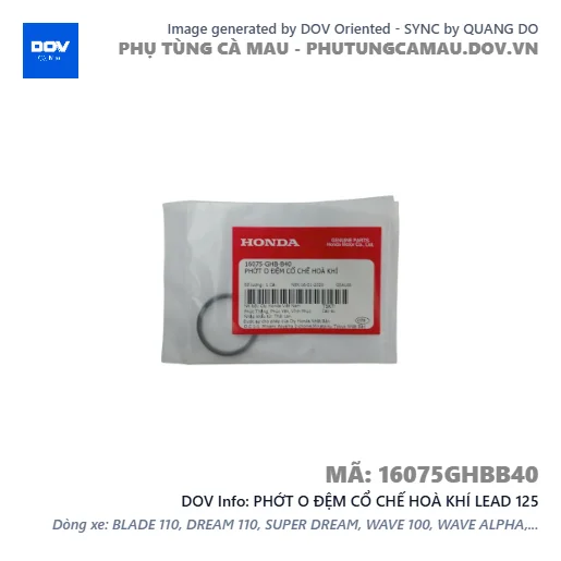 PHỚT O ĐỆM CỔ CHẾ HOÀ KHÍ LEAD 125 — 16075GHBB40
