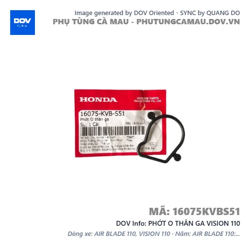 PHỚT O THÂN GA VISION 110 — 16075KVBS51