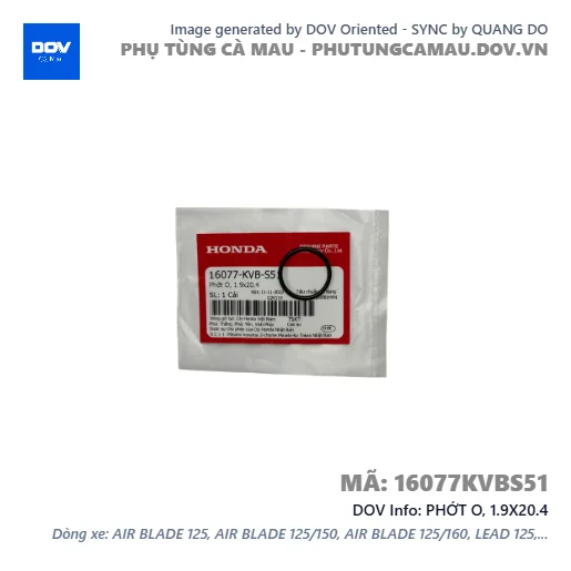 PHỚT O, 1.9X20.4  — 16077KVBS51