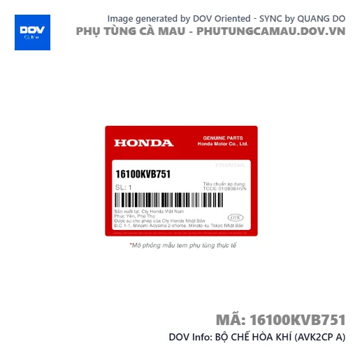 BỘ CHẾ HÒA KHÍ (AVK2CP A)  — 16100KVB751