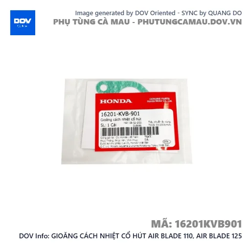 GIOĂNG CÁCH NHIỆT CỔ HÚT AIR BLADE 110, AIR BLADE 125 — 16201KVB901