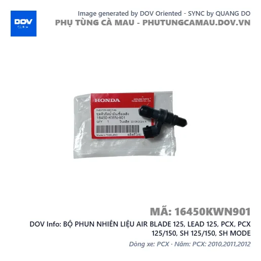 BỘ PHUN NHIÊN LIỆU AIR BLADE 125, LEAD 125, PCX, PCX 125/150, SH 125/150, SH MODE — 16450KWN901