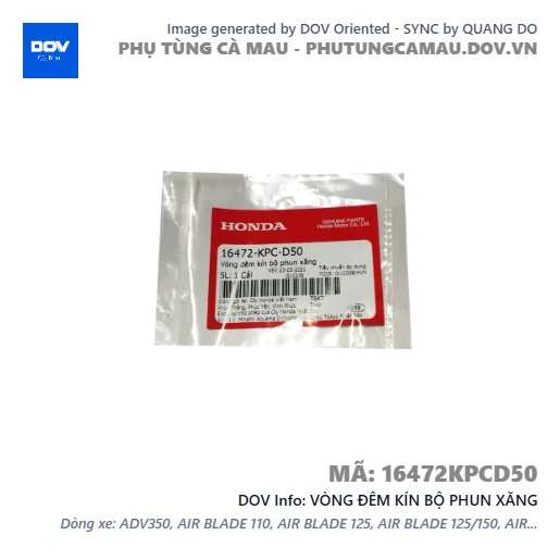 VÒNG ĐÊM KÍN BỘ PHUN XĂNG — 16472KPCD50