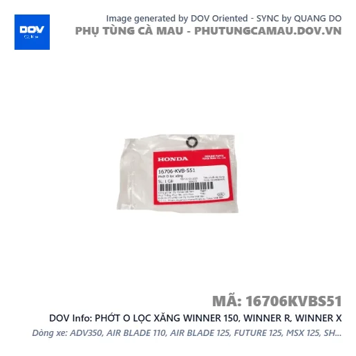 PHỚT O LỌC XĂNG WINNER 150, WINNER R, WINNER X — 16706KVBS51