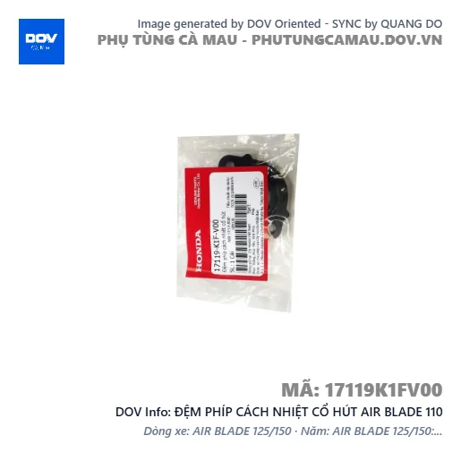 ĐỆM PHÍP CÁCH NHIỆT CỔ HÚT AIR BLADE 110 — 17119K1FV00