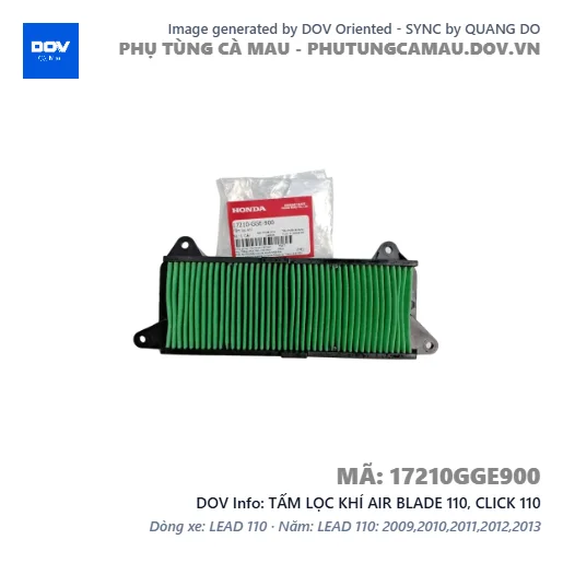 TẤM LỌC KHÍ AIR BLADE 110, CLICK 110 — 17210GGE900