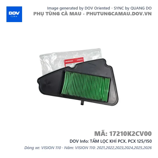 TẤM LỌC KHÍ PCX, PCX 125/150 — 17210K2CV00