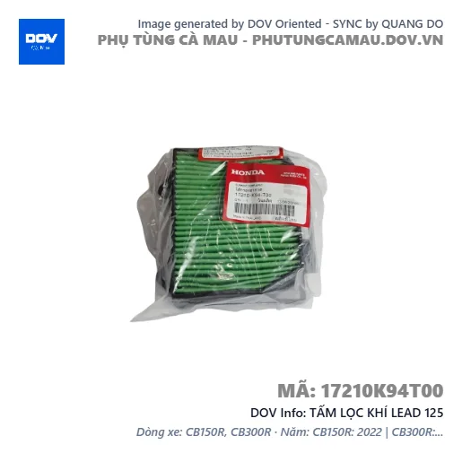 TẤM LỌC KHÍ LEAD 125 — 17210K94T00