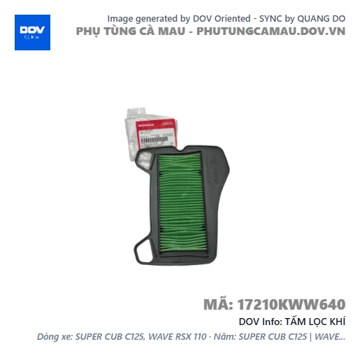 TẤM LỌC KHÍ — 17210KWW640