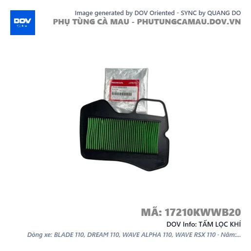 TẤM LỌC KHÍ  — 17210KWWB20