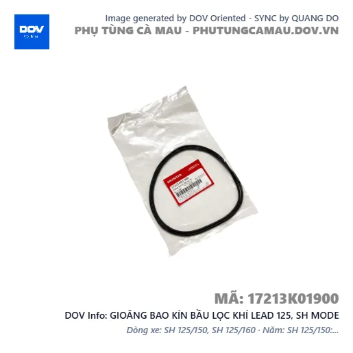 GIOĂNG BAO KÍN BẦU LỌC KHÍ LEAD 125, SH MODE — 17213K01900