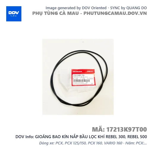 GIOĂNG BAO KÍN NẮP BẦU LỌC KHÍ REBEL 300, REBEL 500 — 17213K97T00