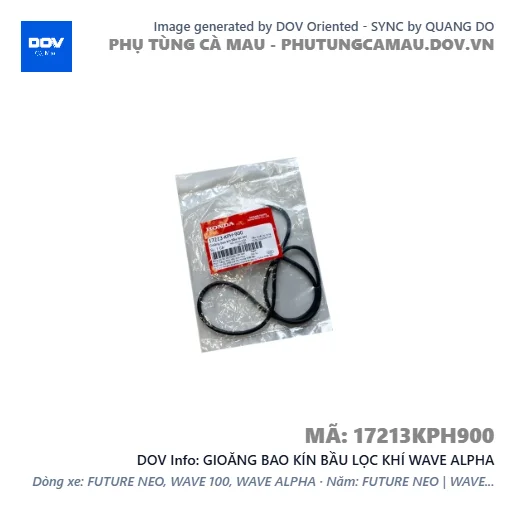 GIOĂNG BAO KÍN BẦU LỌC KHÍ WAVE ALPHA — 17213KPH900