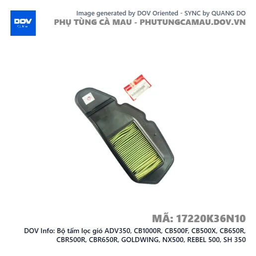 Bộ tấm lọc gió ADV350, CB1000R, CB500F, CB500X, CB650R, CBR500R, CBR650R, GOLDWING, NX500, REBEL 500, SH 350 — 17220K36N10