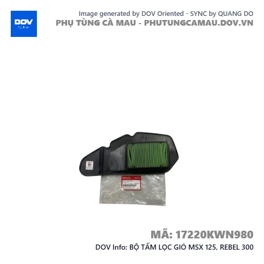 BỘ TẤM LỌC GIÓ MSX 125, REBEL 300 — 17220KWN980