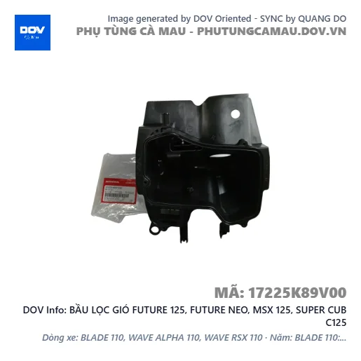 BẦU LỌC GIÓ FUTURE 125, FUTURE NEO, MSX 125, SUPER CUB C125 — 17225K89V00