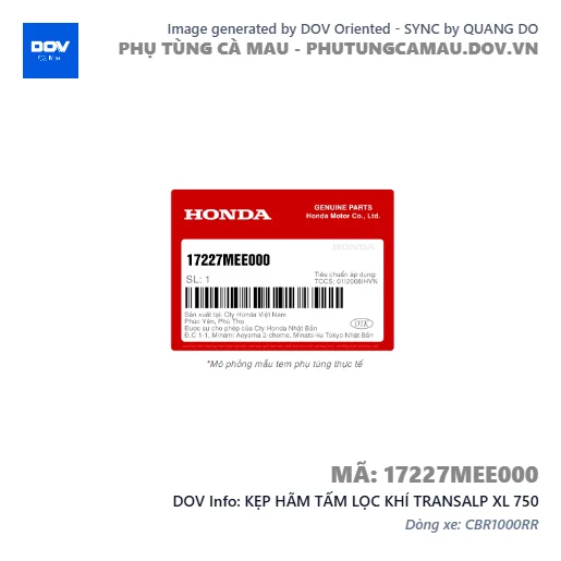 KẸP HÃM TẤM LỌC KHÍ TRANSALP XL 750 — 17227MEE000