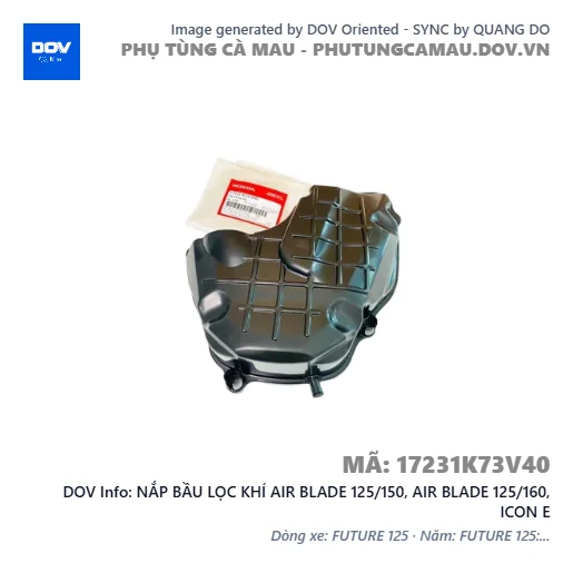 NẮP BẦU LỌC KHÍ AIR BLADE 125/150, AIR BLADE 125/160, ICON E — 17231K73V40