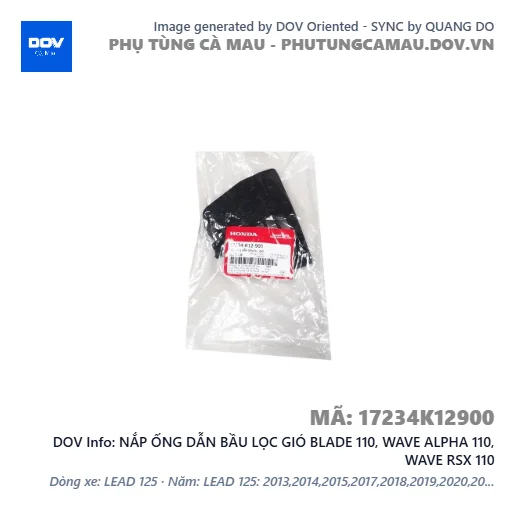 NẮP ỐNG DẪN BẦU LỌC GIÓ BLADE 110, WAVE ALPHA 110, WAVE RSX 110 — 17234K12900