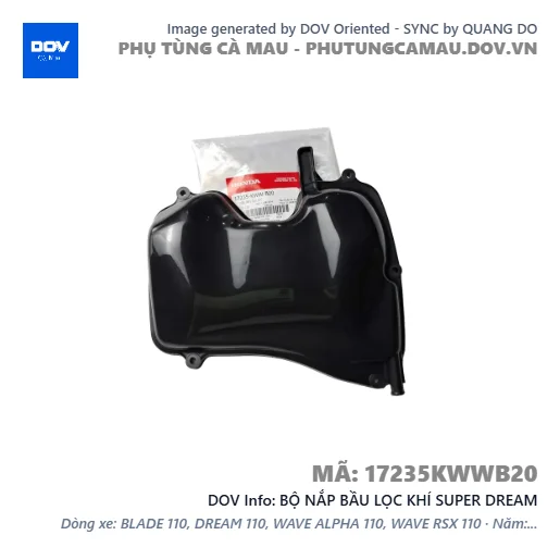 BỘ NẮP BẦU LỌC KHÍ SUPER DREAM — 17235KWWB20