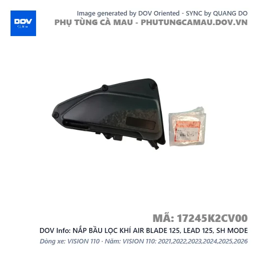 NẮP BẦU LỌC KHÍ AIR BLADE 125, LEAD 125, SH MODE — 17245K2CV00