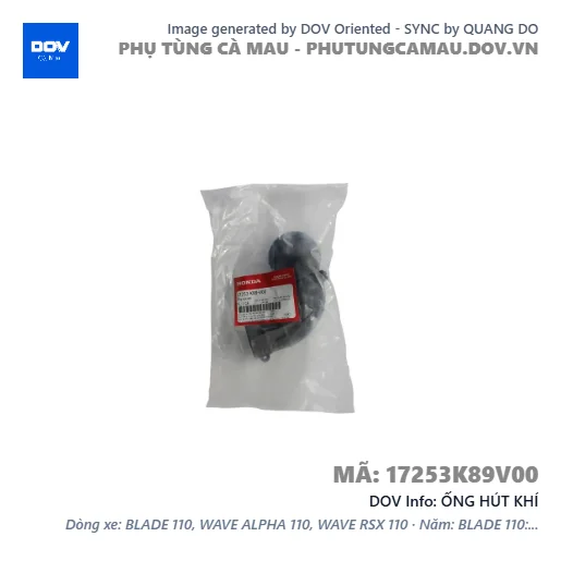 ỐNG HÚT KHÍ  — 17253K89V00