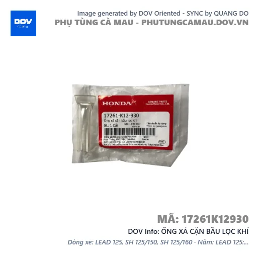 ỐNG XẢ CẶN BẦU LỌC KHÍ  — 17261K12930