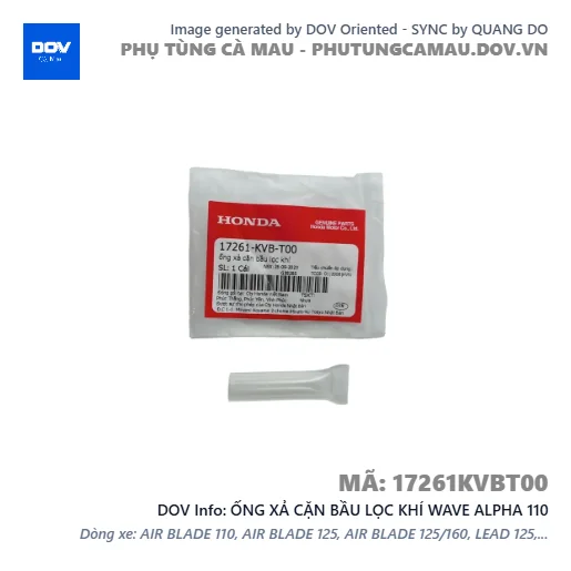 ỐNG XẢ CẶN BẦU LỌC KHÍ WAVE ALPHA 110 — 17261KVBT00