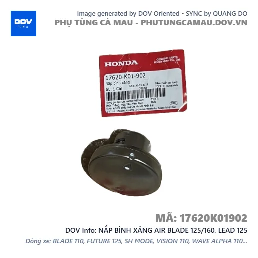 NẮP BÌNH XĂNG AIR BLADE 125/160, LEAD 125 — 17620K01902